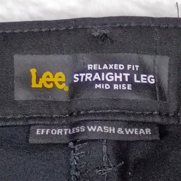 Lee Pants Women's 16 Short Black Straight Leg Effortless Wash Chino Work Casual - Picture 6 of 11